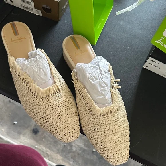 Sam Edelman Cream Woven Mules - Picture 4 of 4